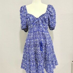 Zara Blue Floral Mini Dress